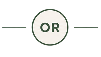 A white circle with green text that says "OR" inside, connected to two horizontal green lines on either side.