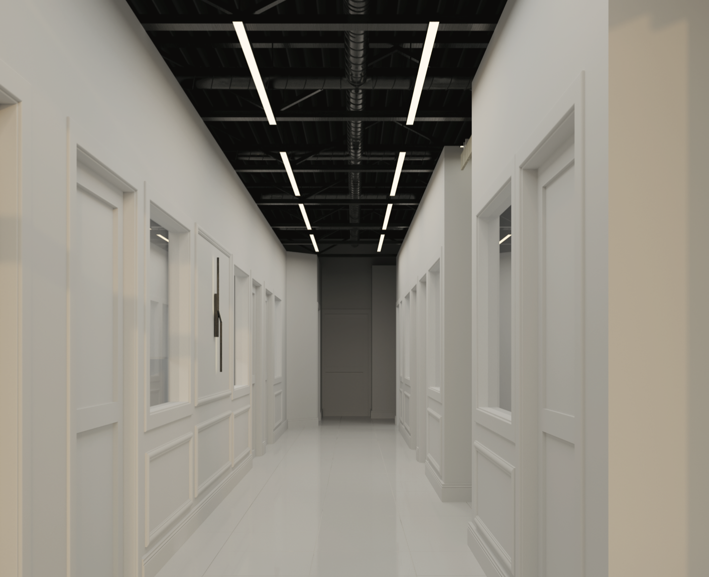 Private salon suite at Maison de Mode Salon Suites designed for independent beauty professionals to customize their own space.