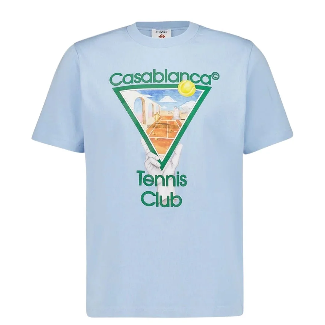 Casablanca Printed  T-Shirt Metaphysical Tennis Icon Blue