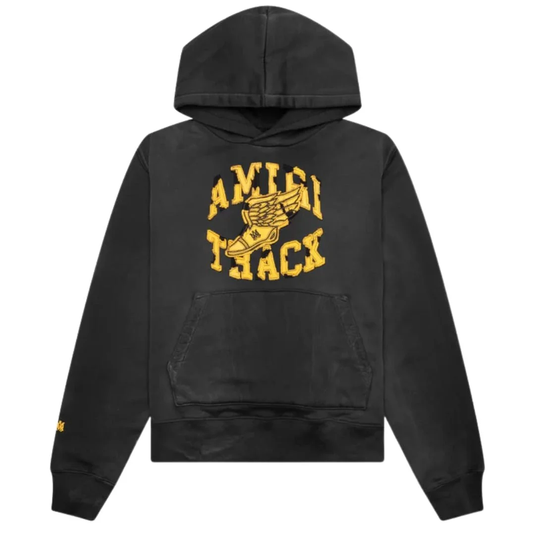 Amiri Track Hoodie in Faded Black
