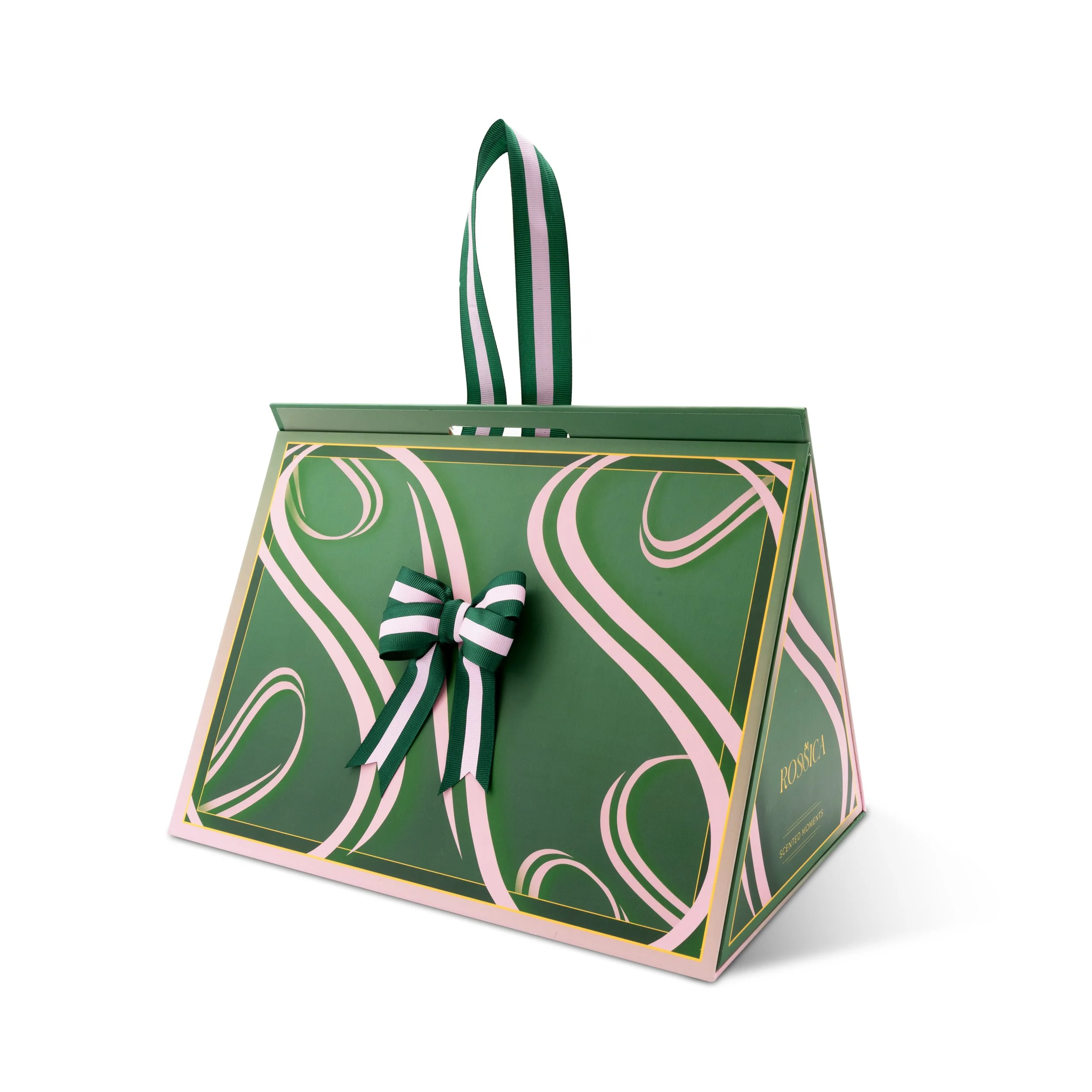 Candle packaging bag angled view