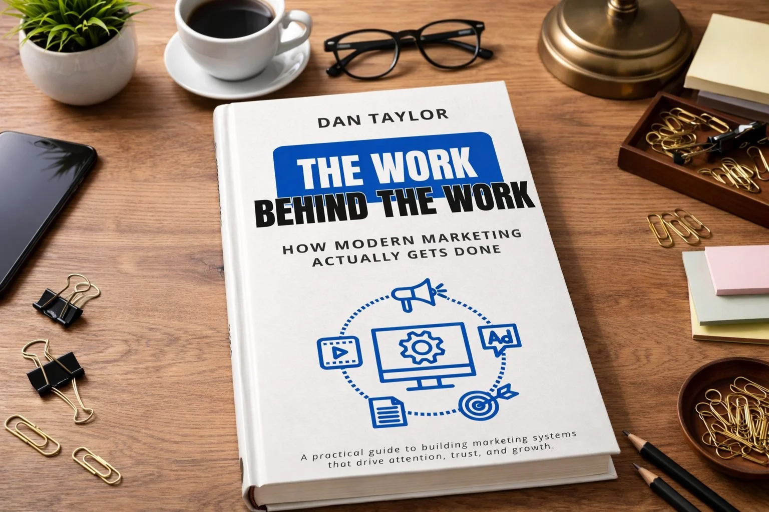 The Work Behind the Work ebook on a desk