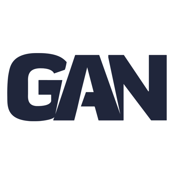 Black and blue text spelling 'G/A/N' on a black background.