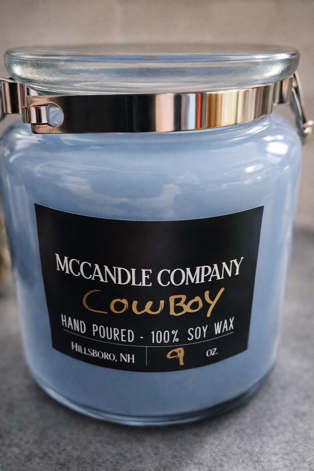 Cowboy (masculine) Scented 9oz Glass Jar Candle