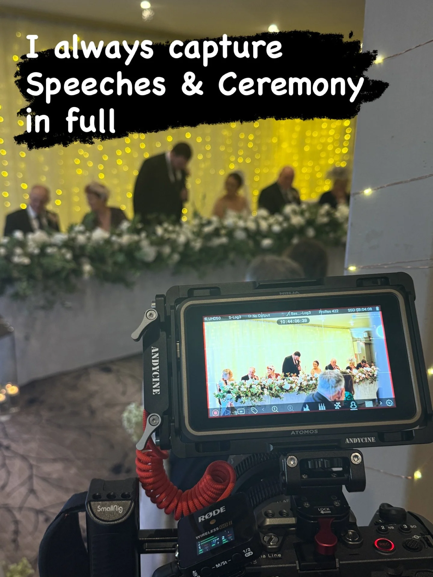 Every wedding videography package includes fully edited Ceremony &amp; Speeches films, all captured with 3 cameras for multi-cam edits, and professional microphones, so you won&rsquo;t miss a moment.

So you get to keep every bad joke, every laugh, e