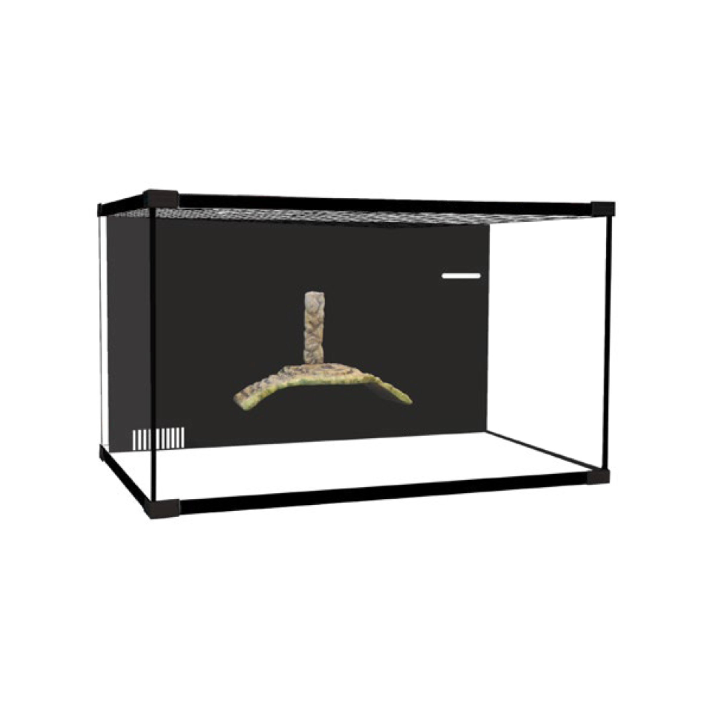 Reptile One Eco 60 Turtle Tank with Built In Filter and Lid 60x45x45cm (Black)