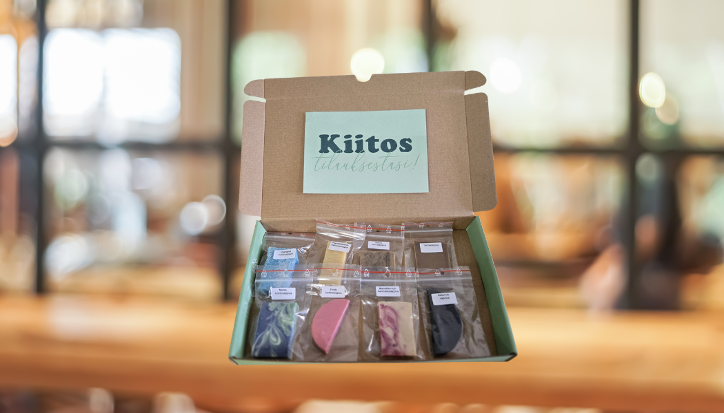 näytepakkaus brändisaippuoita