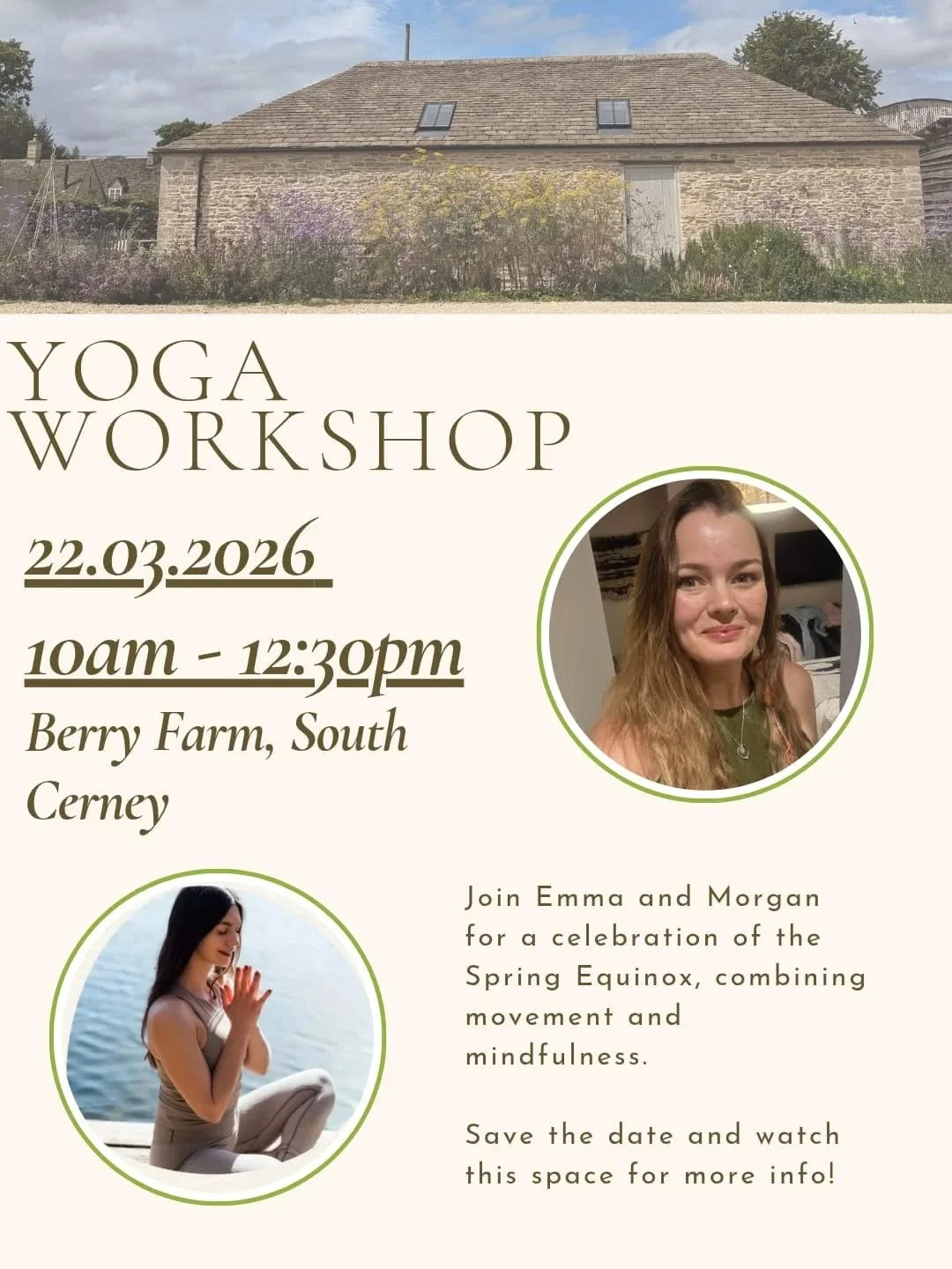 As we flow into the new year, myself and my wonderful friend Emma @wildwater_locs_and_yoga are excited to offer a Spring Solstice inspired workshop at the serene Berry Farm @berryfarmwellness.

We hope to offer you a space to welcome the beginning of