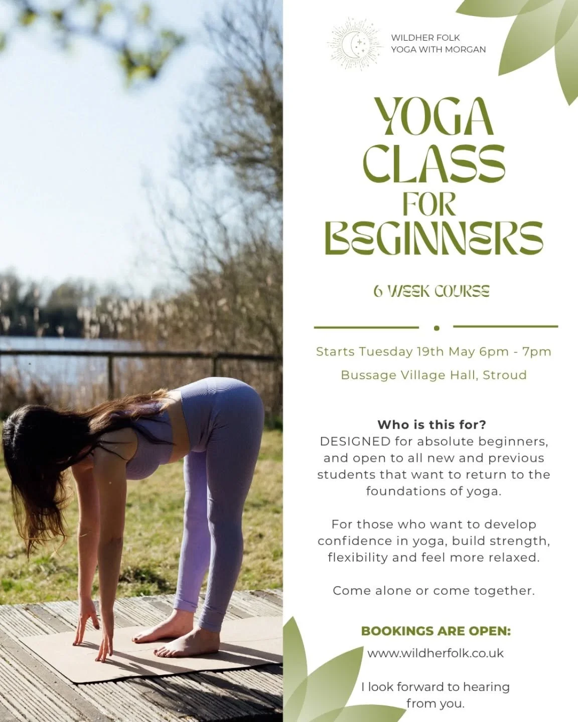 Beginners Yoga Class - Bussage Village Hall 🙏🏼

Looking ahead, I&rsquo;m excited to be launching a new&nbsp;6-week yoga course: Yoga for Beginners/ Yoga for all&nbsp;focused on the foundations of yoga. This course is perfect if you&rsquo;re feeling