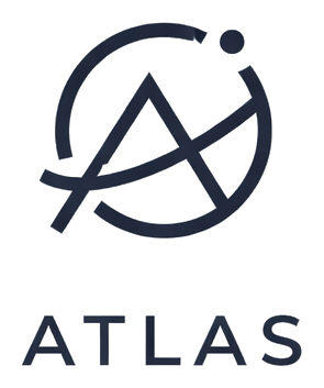 ATLAS logo featuring an abstract globe and arrow design with the word 'ATLAS' underneath.