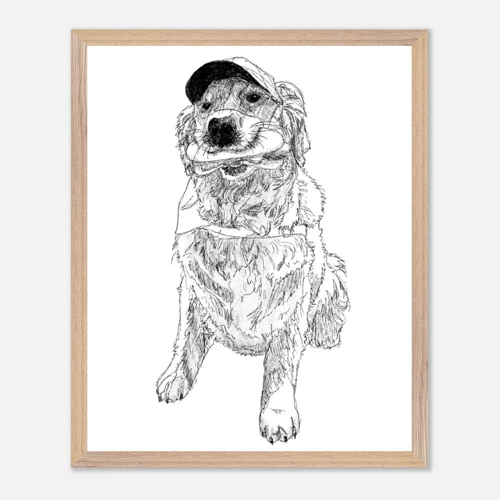 Golden with a Hotdog