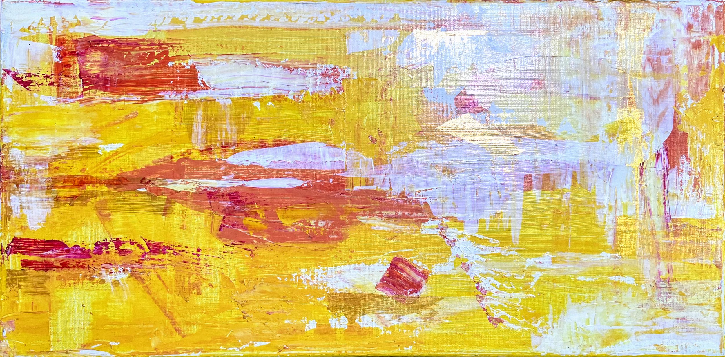 Yellow and orange color fields with white and gold highlights