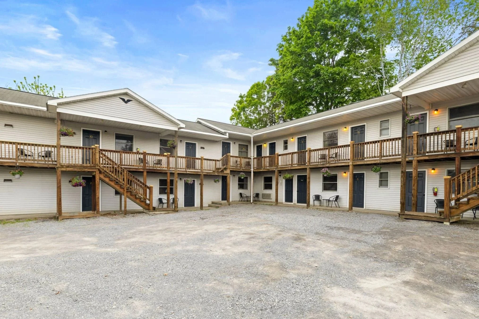 Outside view of KC’s Corner Motel, a pet-friendly motel near Cooperstown, New York