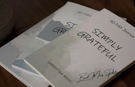 a close up of Samantha Mans' Gratitude Journals