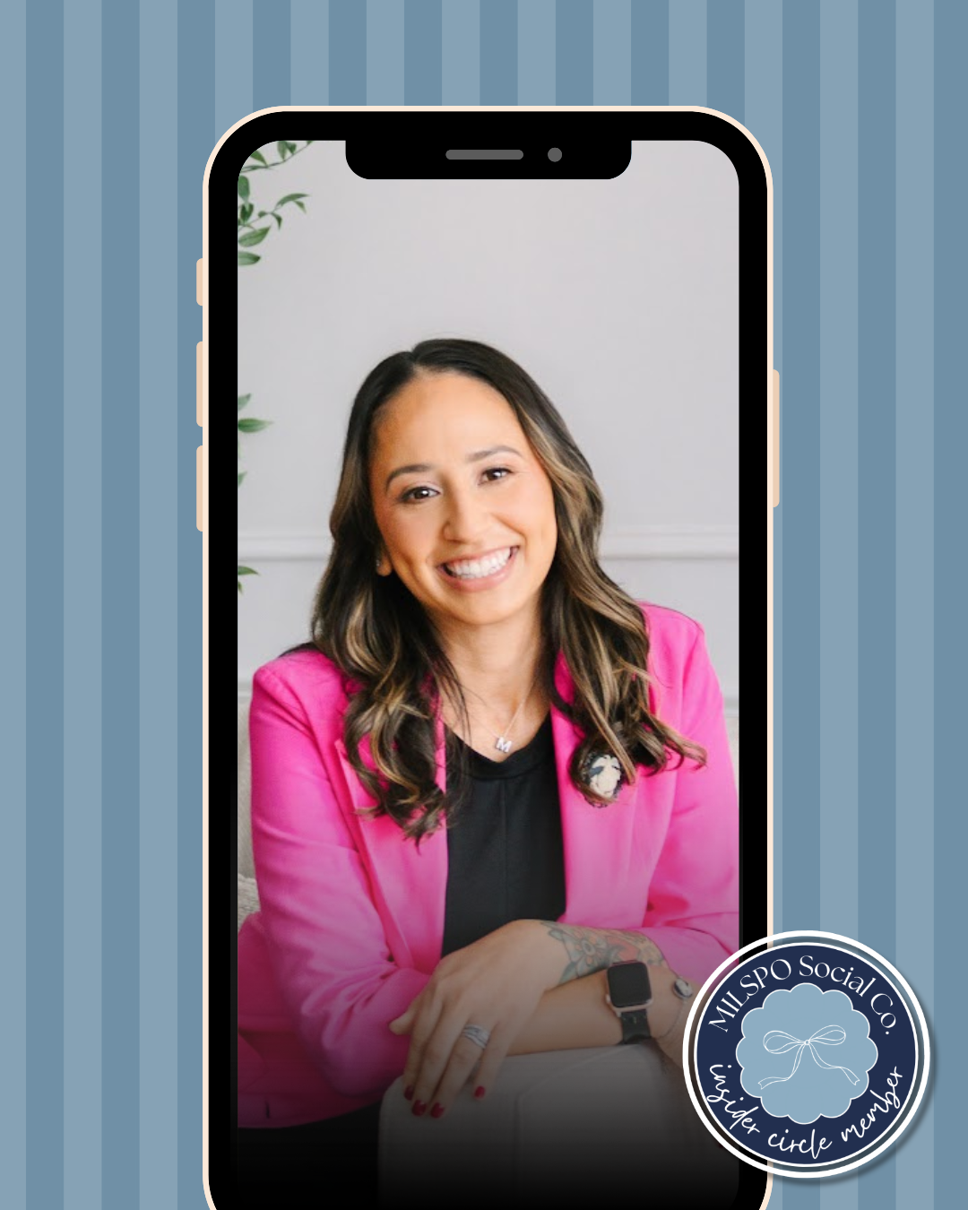 Headshot of Berlinda Castillo wearing Pink Blazer 