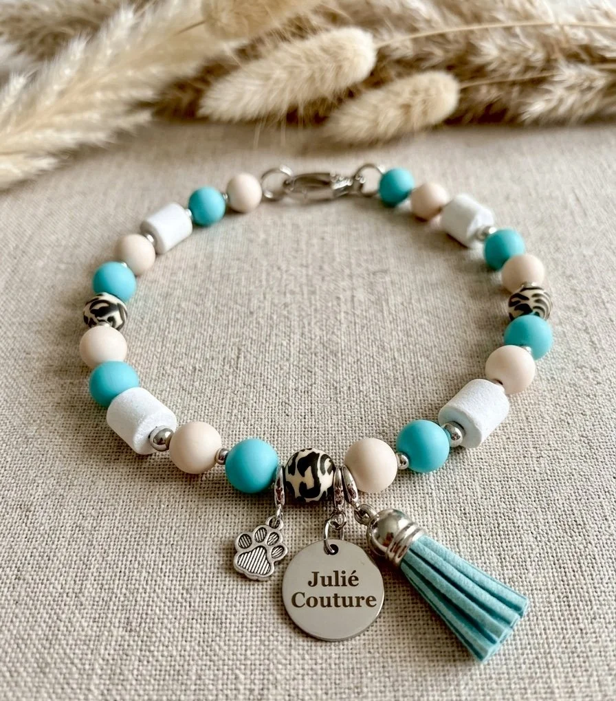 EM-Keramikhundekette Wild  Aqua