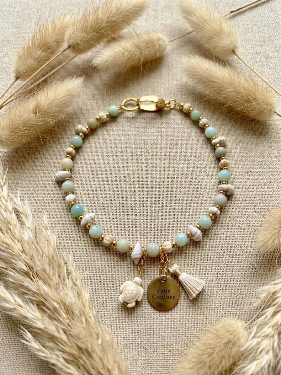 Edelstein Hundekette Ocean Pearl Amazonit