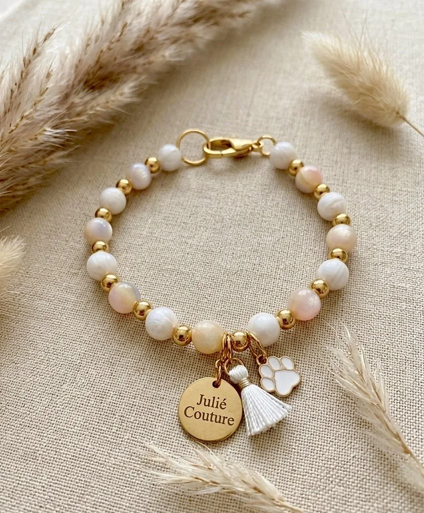 Hundekette Perlmutt Glam