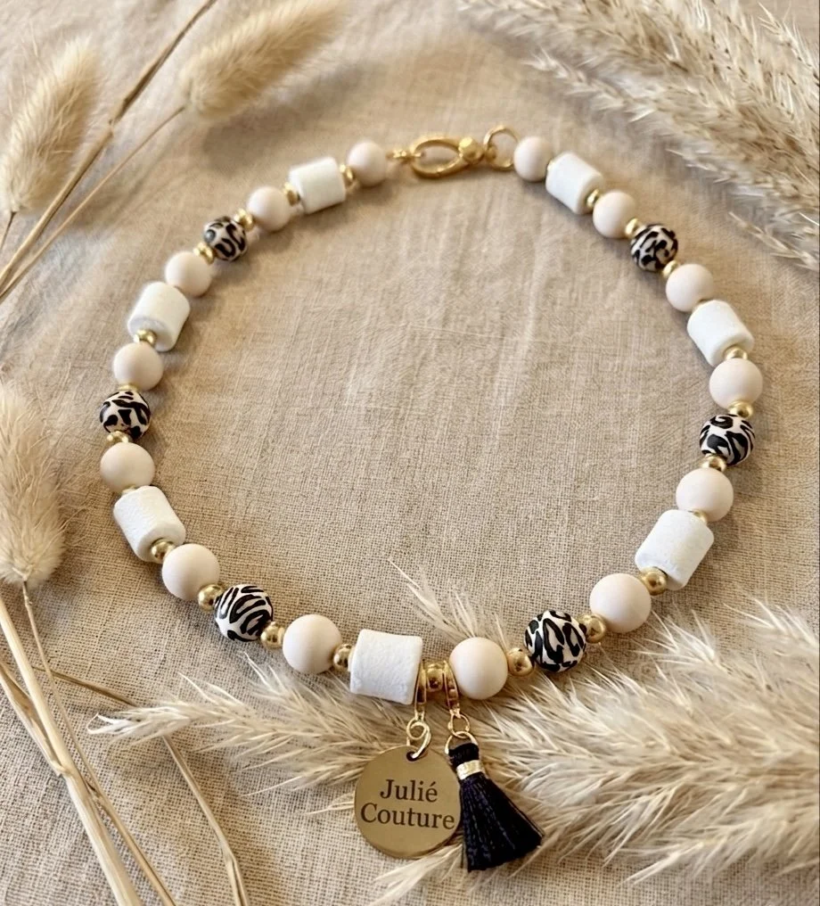 EM-Keramikhundekette Ivory Glow Leo