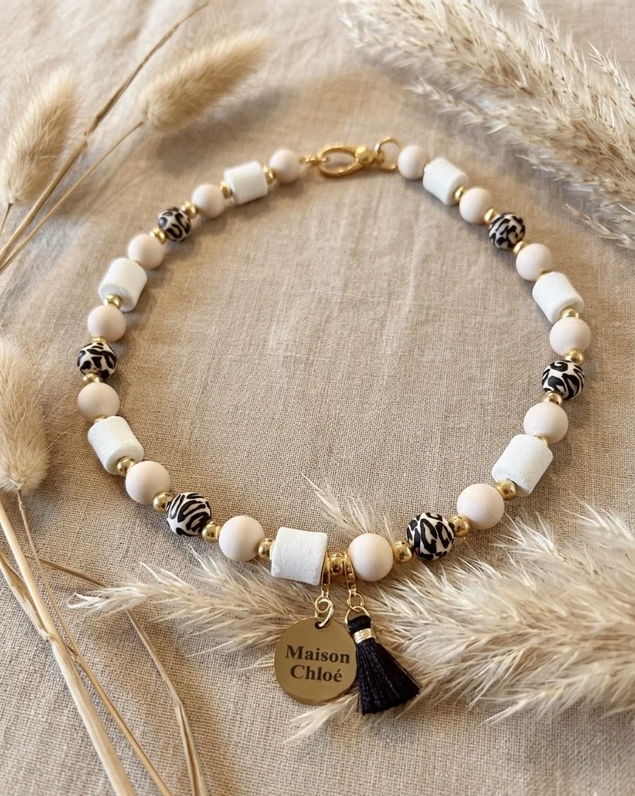 EM-Keramik Hundekette Ivory Leo