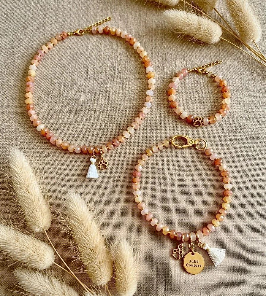 SET Sunset Paw - Hundekette + Armband + Halskette