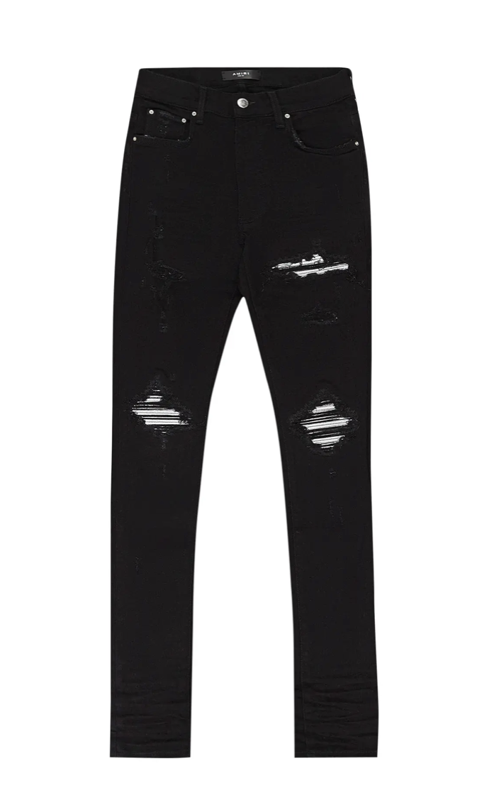 Amiri MX1 Skinny Jeans 'Black/Silver'