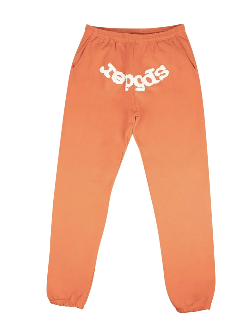 Sp5der Logo Jogger Sweatpants 'Orange/White'