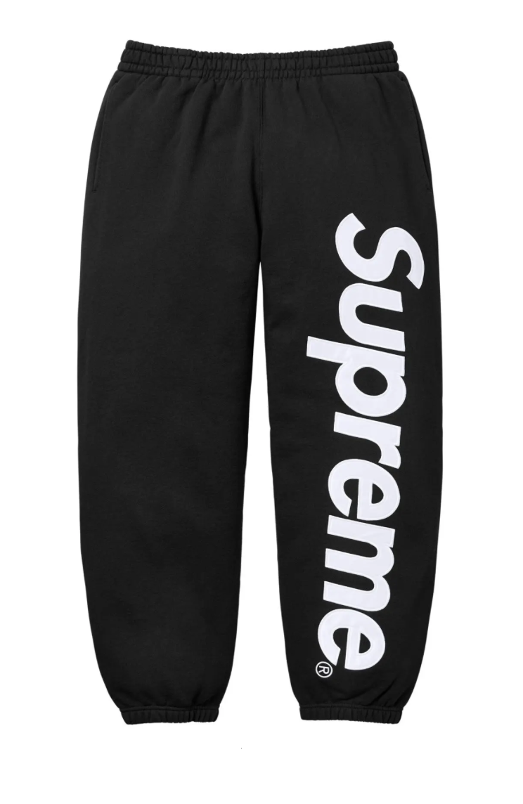 Supreme Satin Appliqué Sweatpant 'Black'