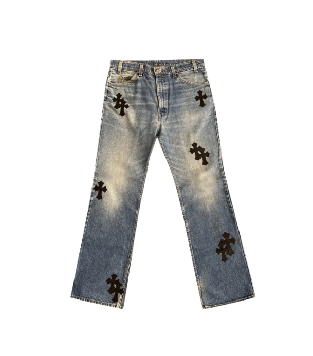 Chrome Hearts x Levi's 517 Cross Patch Denim Pants 'Blue'
