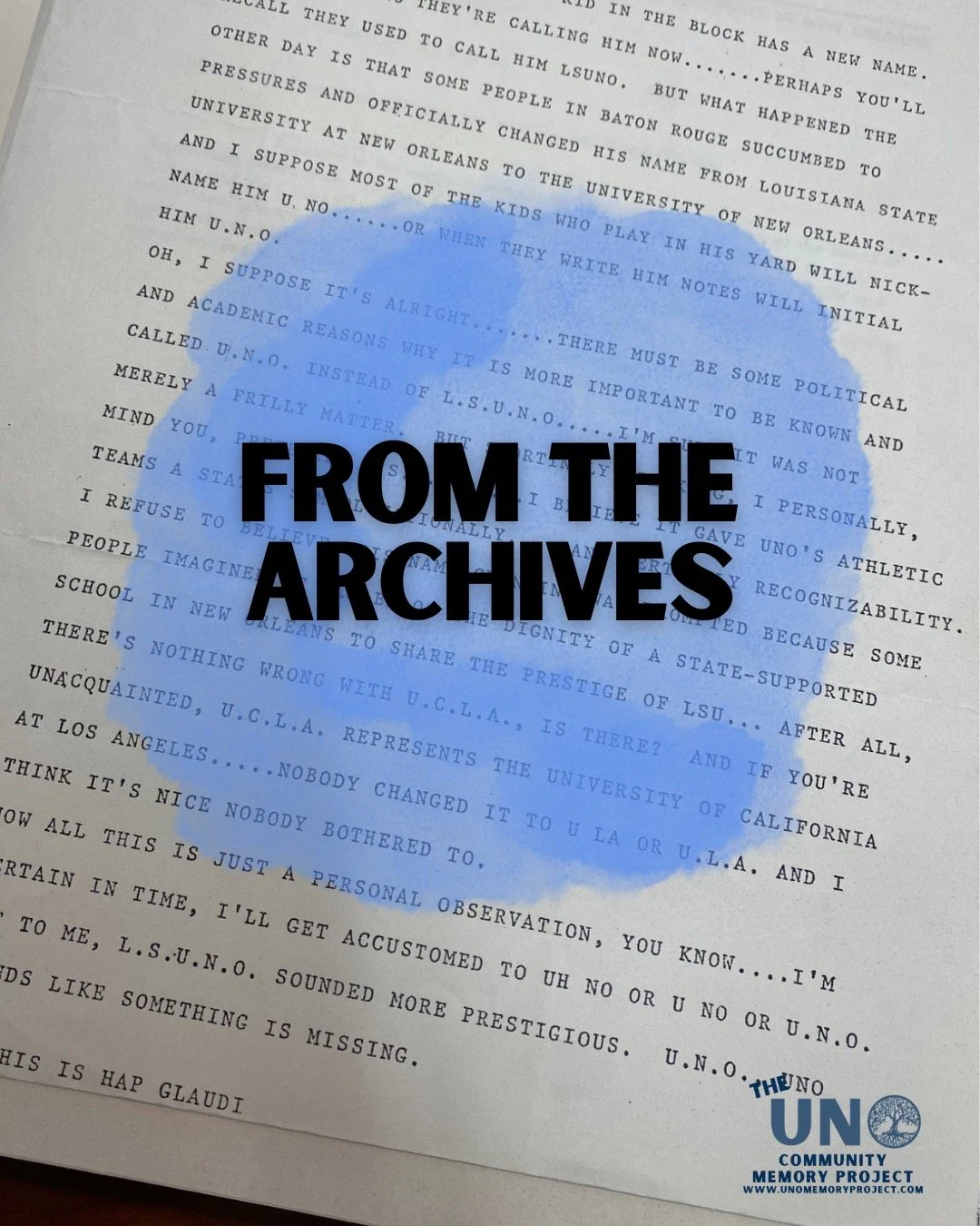 In 1974, Louisiana State University in New Orleans officially became the University of New Orleans.
This archival piece captures how some felt about the change. 
#UNOCommunityVoices #UNOHistory #PublicMemory #LSUNO #NewOrleansHistory