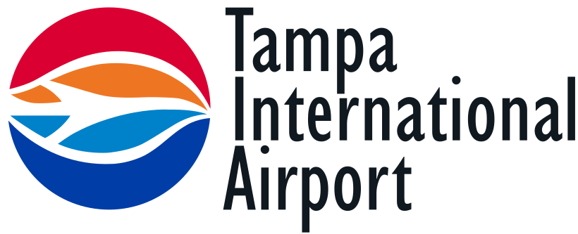 Logo of Tampa International Airport with a stylized sunset and water design.