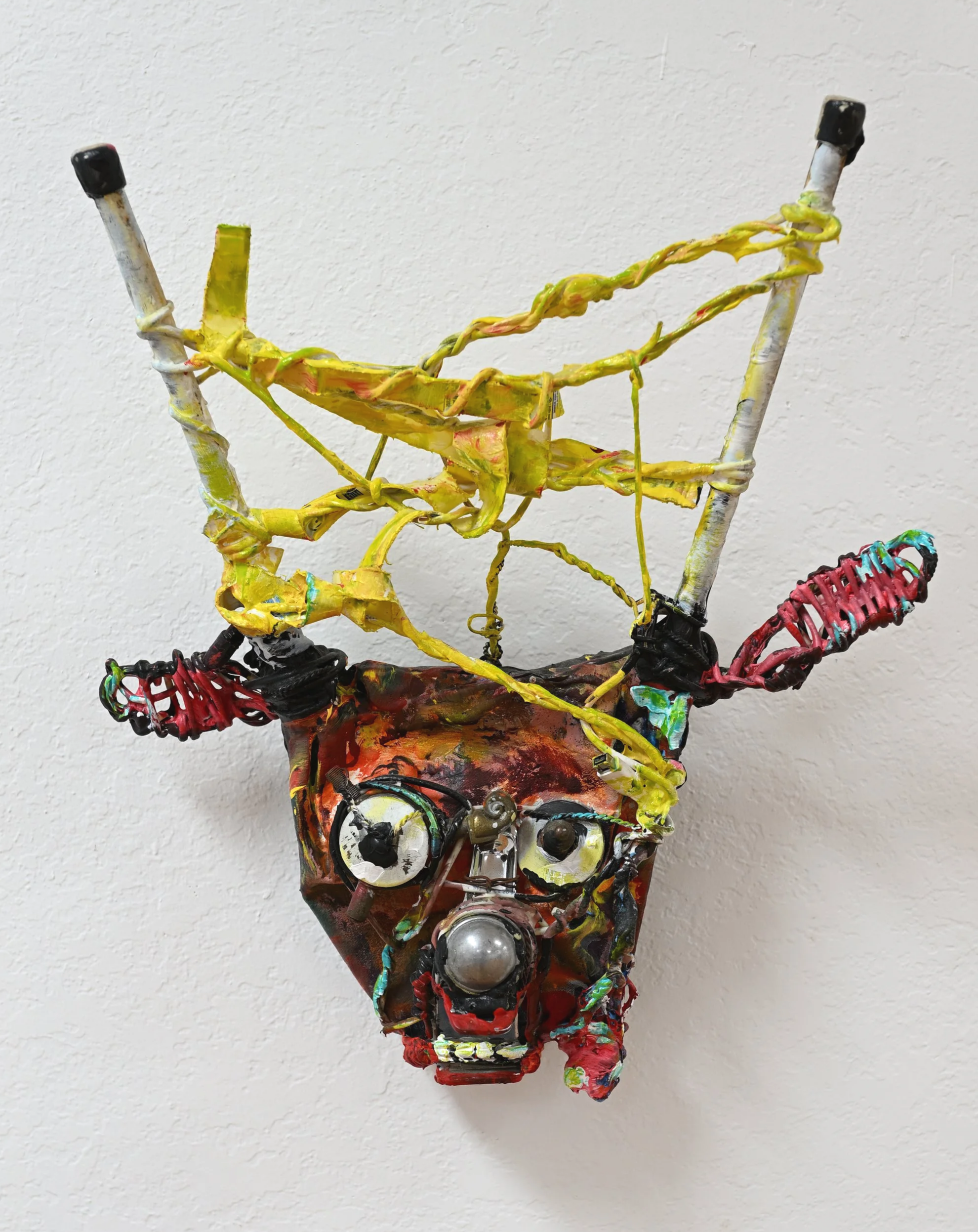 Headlights- mixed media sculpture