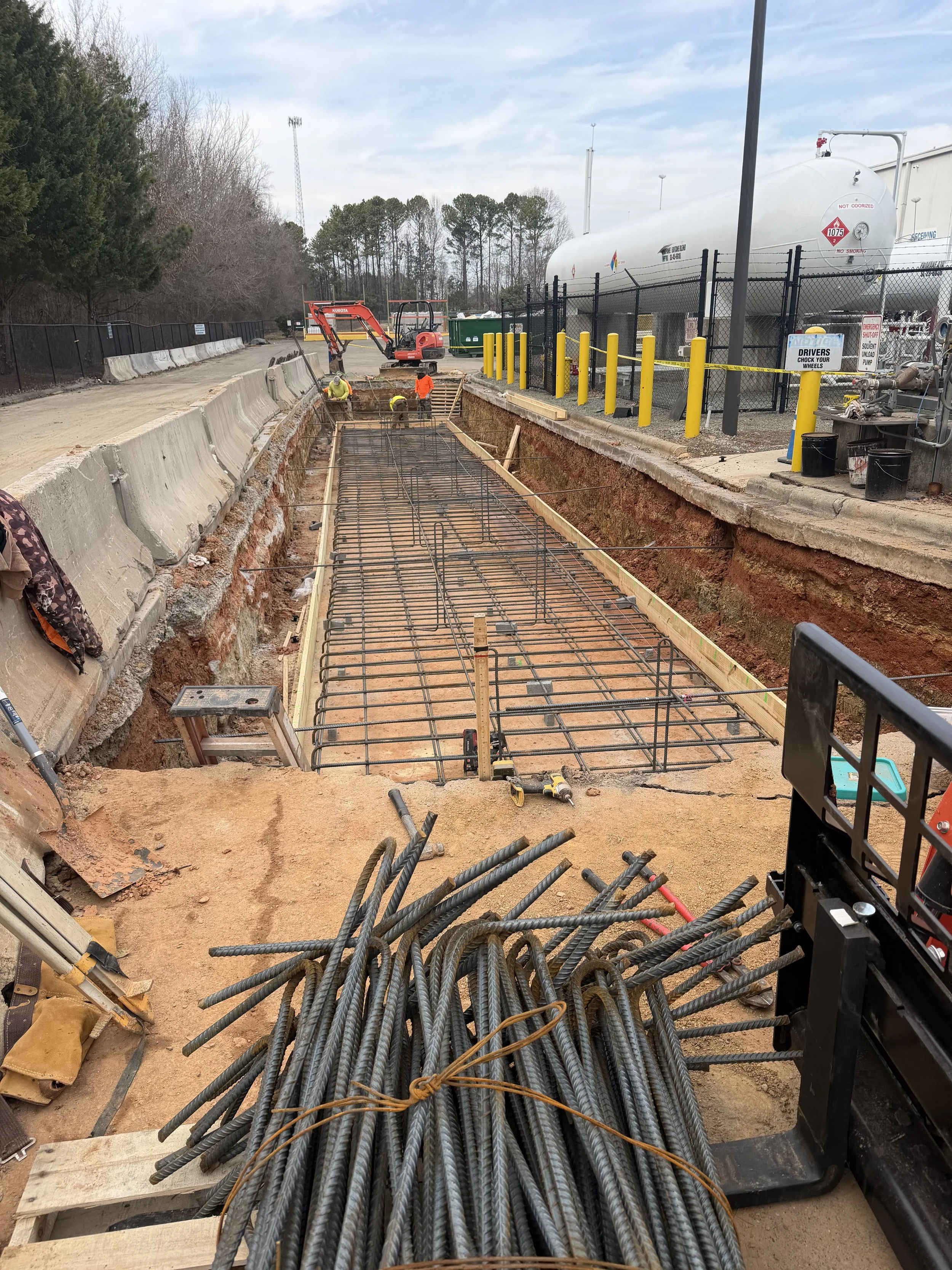 Production Line Buildouts -  Equipment foundations and support for new process installations.