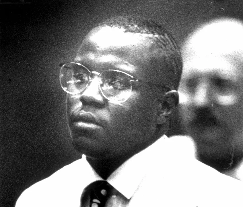 Samuel “Baby Sam” Edmondson during court proceedings in a case that would later be vacated — before the State of New York reinstated the conviction without a new trial.