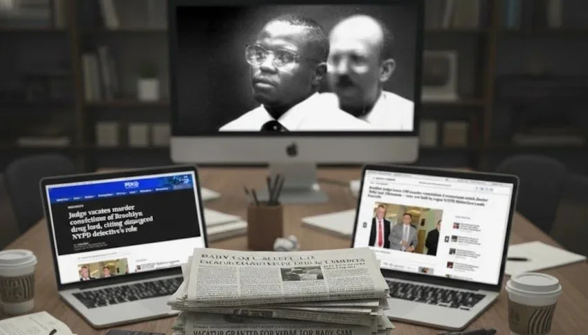 Samuel “Baby Sam” Edmondson during court proceedings in a case that would later be vacated — before the State of New York reinstated the conviction without a new trial.