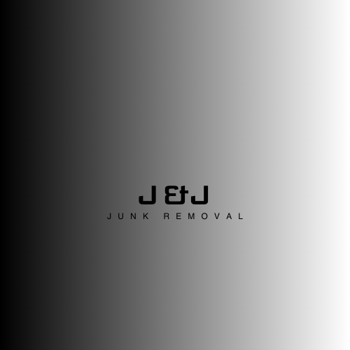 Logo for J&J Junk Removal with black text on a gray gradient background.
