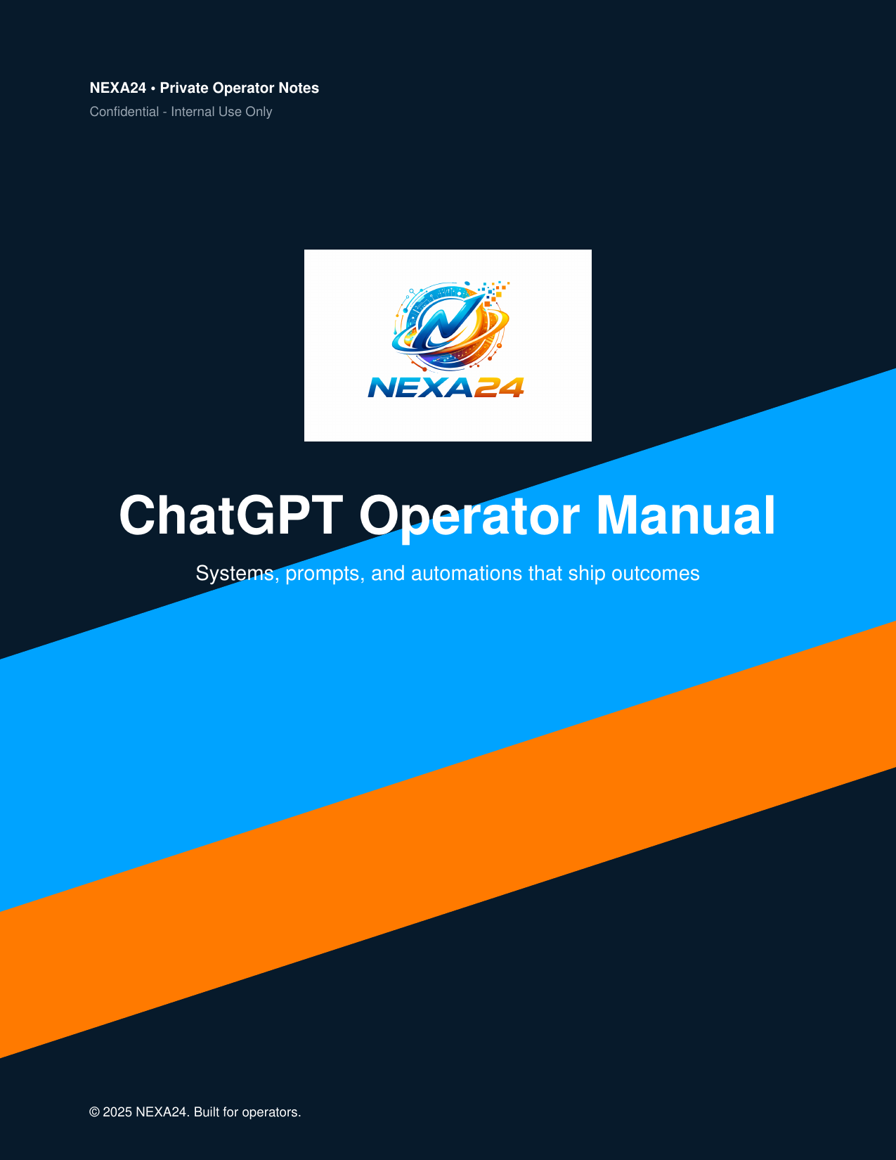 ChatGPT Operator Manual (Systems, Prompts, Automations)