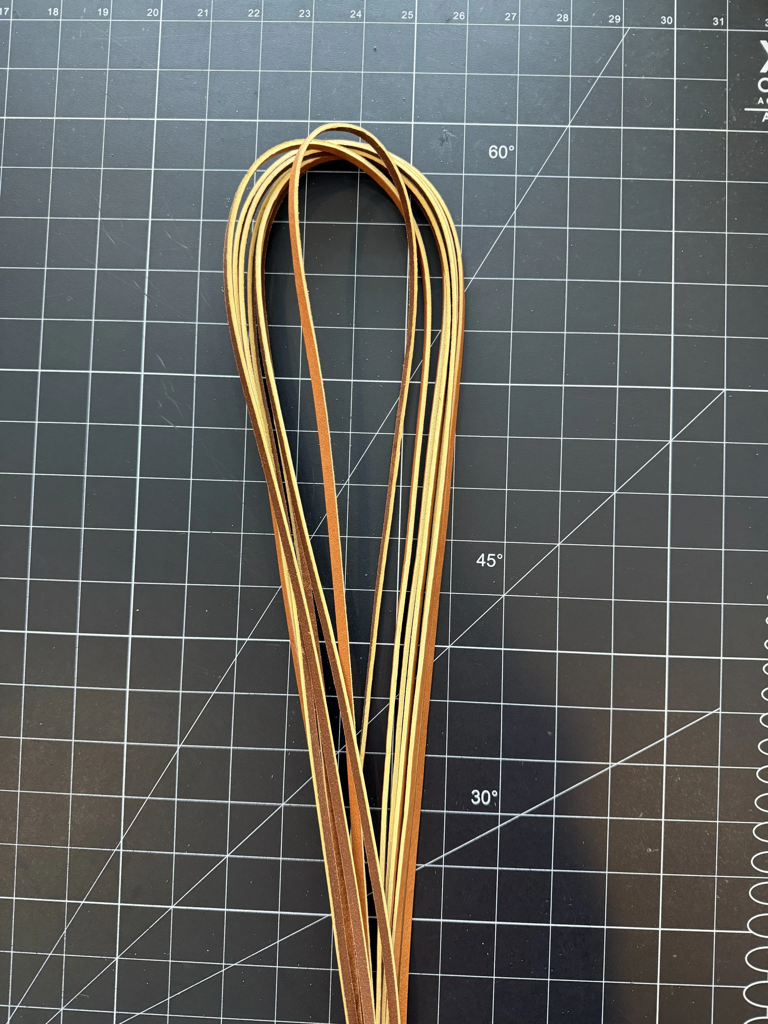 Dark tan baseball glove lace