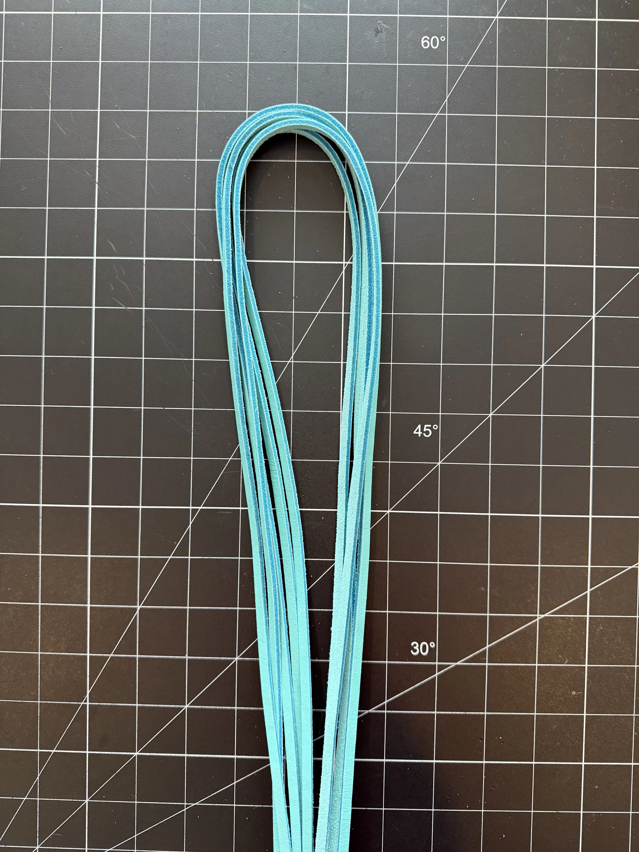 Blue baseball glove lace