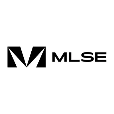 Black and white logo with a stylized letter 'M' and the text 'MLSE'