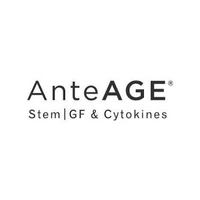 Logo for AnteAGE Stem | GF & Cytokines with black and white design.