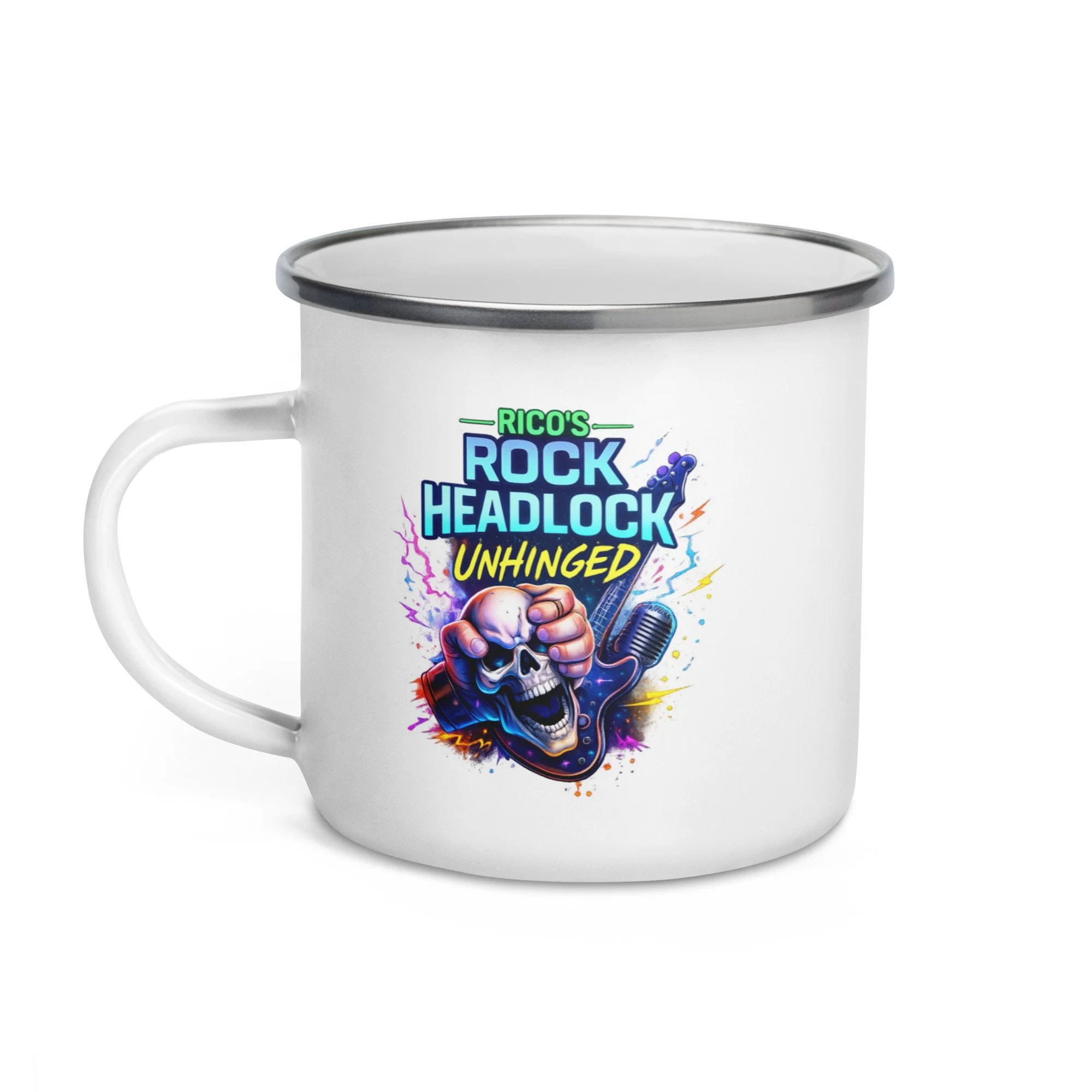 Rico's Rock Headlock Unhinged-Enamel Mug