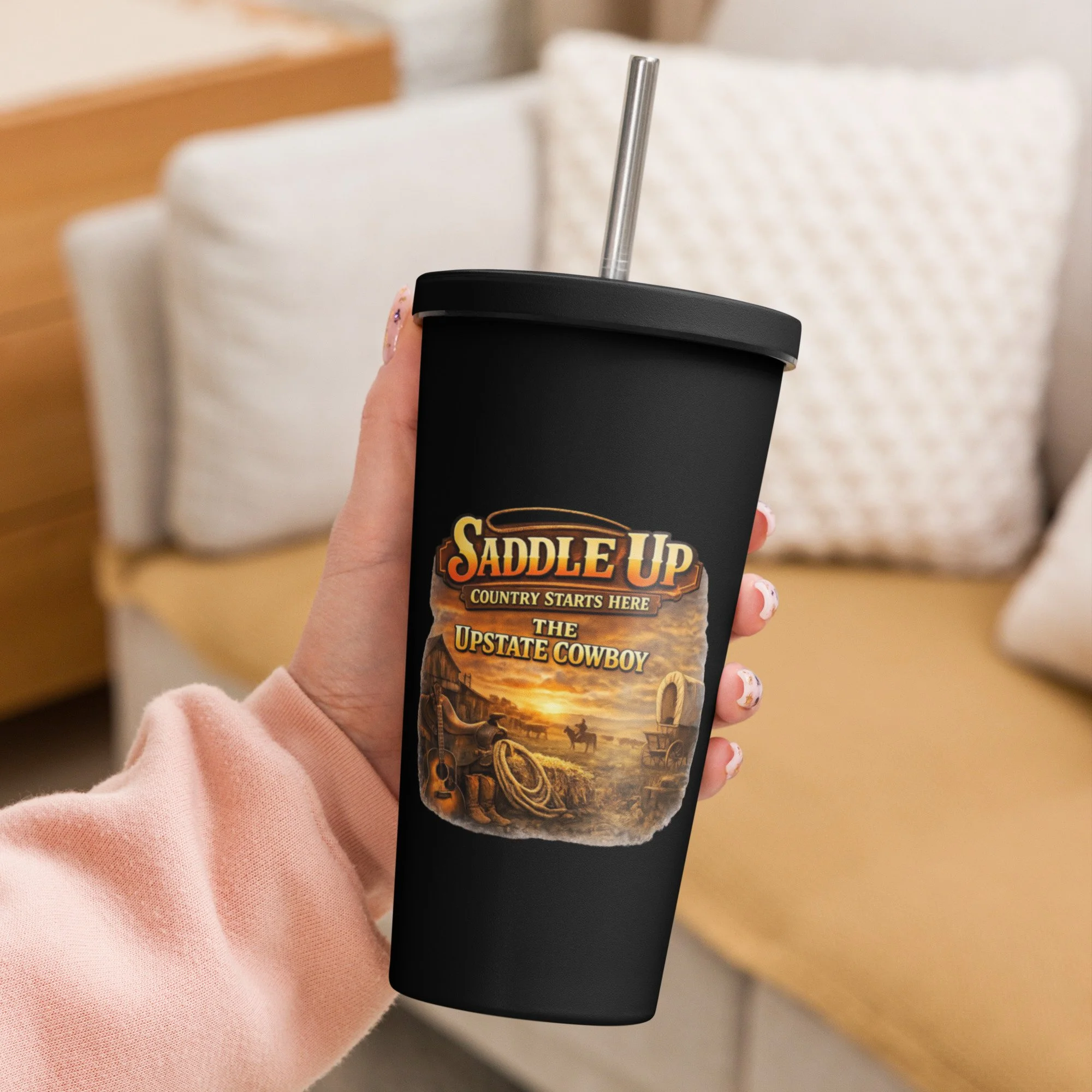 Saddle Up-Insulated tumbler with a straw