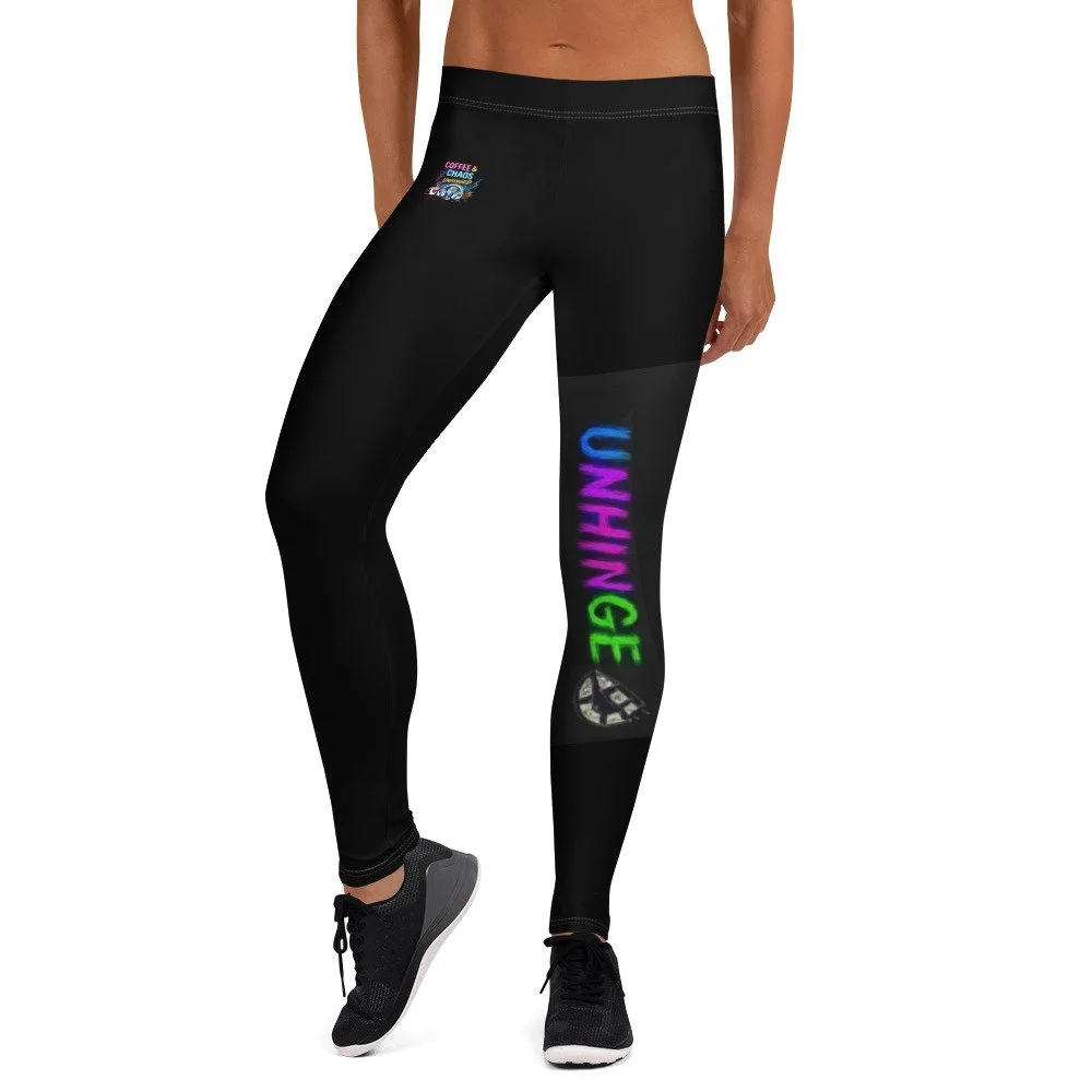 Coffee & Chaos Unhinged-Leggings (Black)