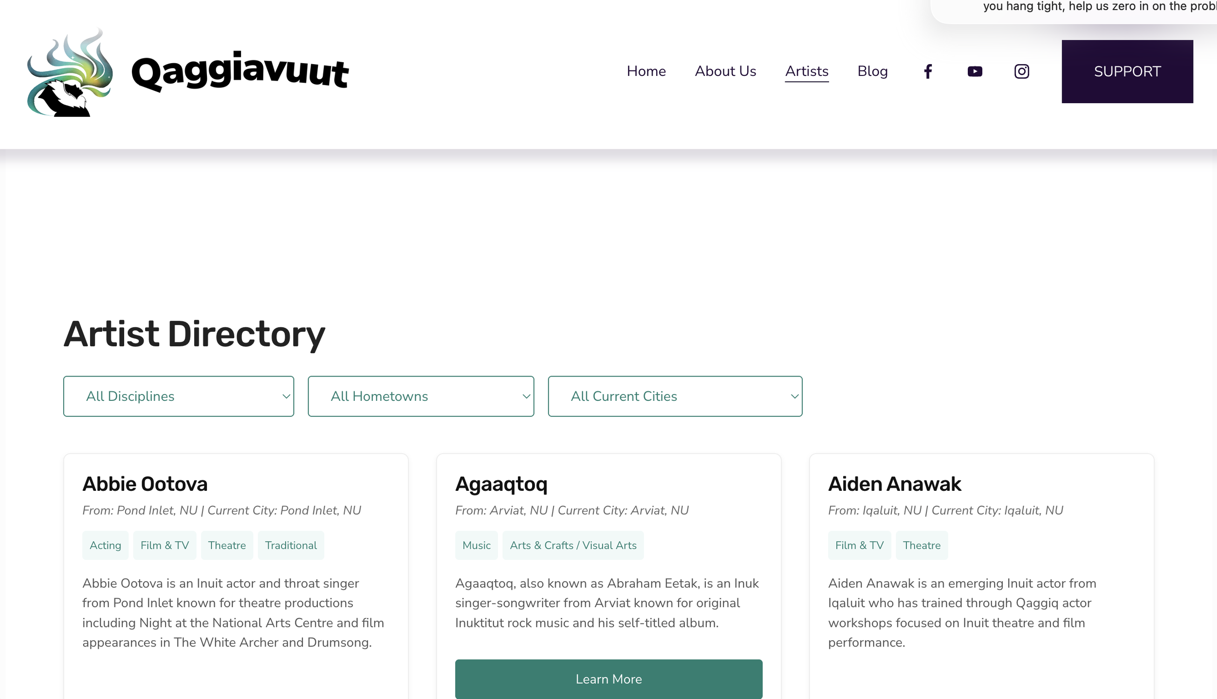 New Website, Inuit Artist Directory