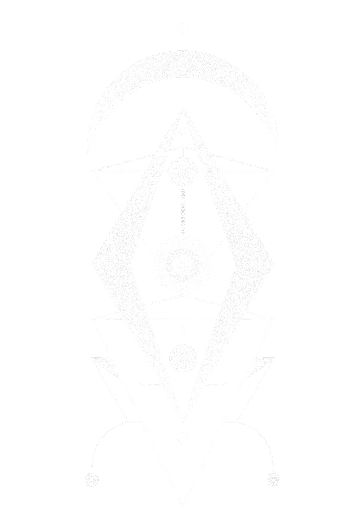 "Fixation" design de la collection "Signes" Textile artistique de Tom Dusauvage, motifs de géométrie sacrée et alchimique, design symbolique pour vêtement conscient.