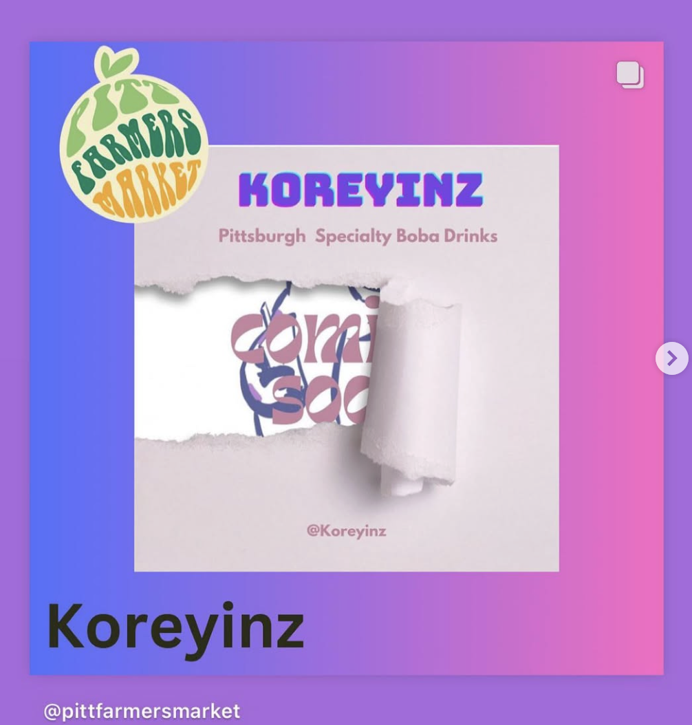 Koreyinz Bubble Tea At University of Pittsburgh Farmer’s Market