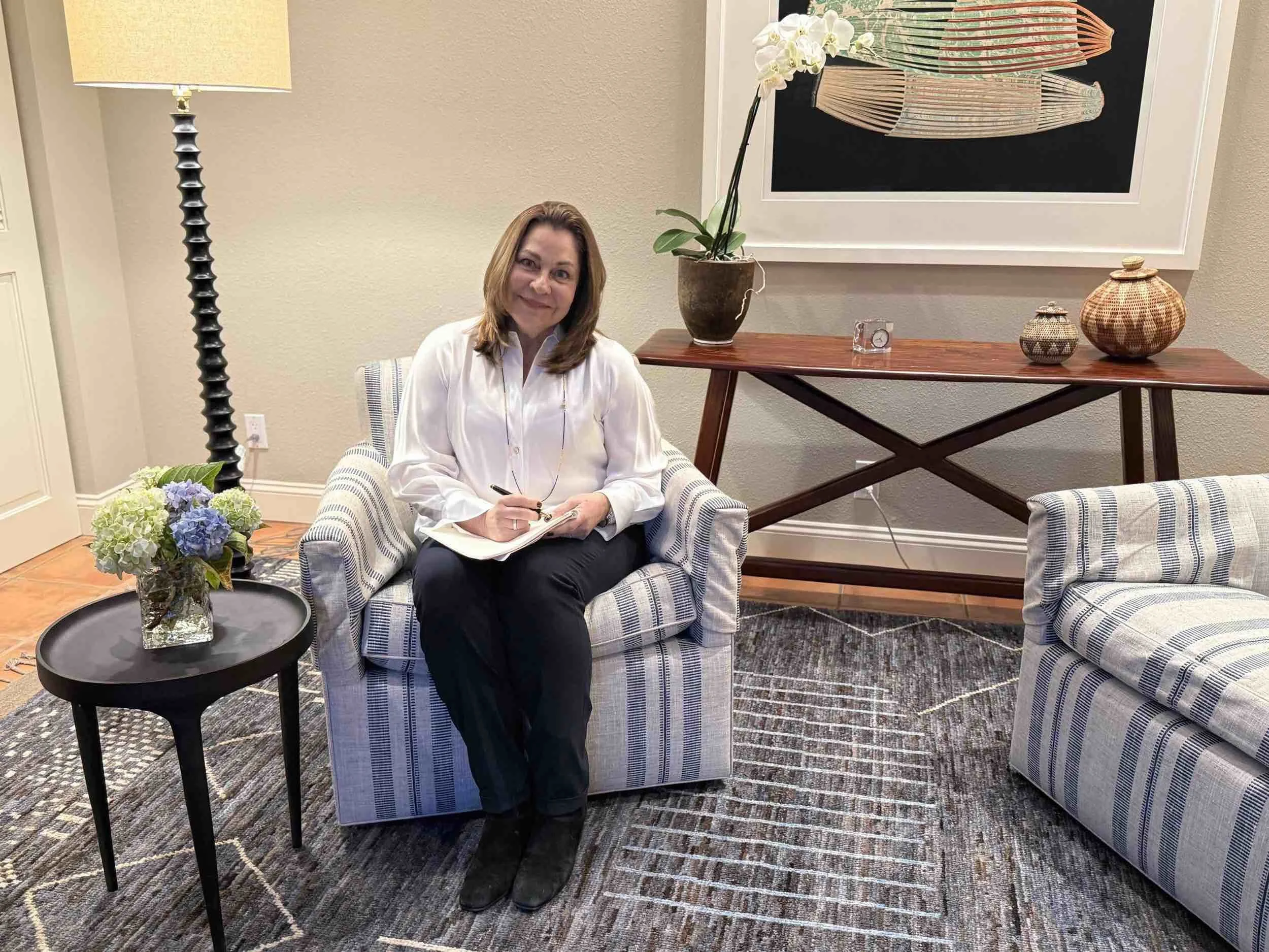 Counselor during therapy for executives.