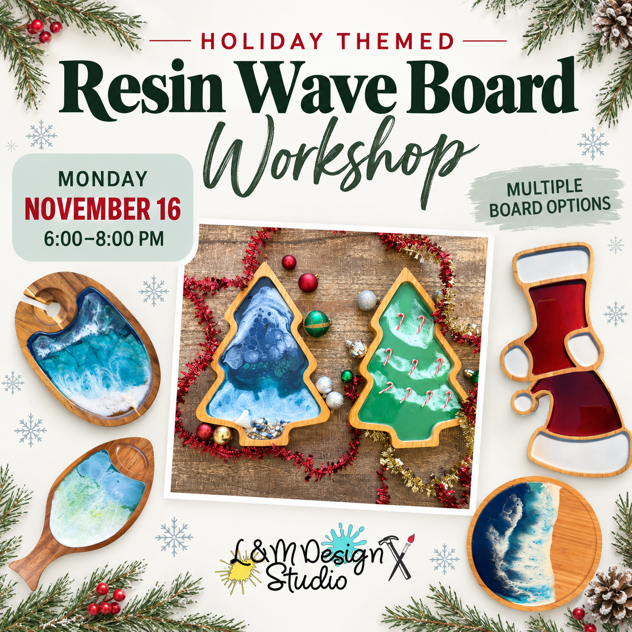 November 16-Holiday Themed Resin Wave Workshop