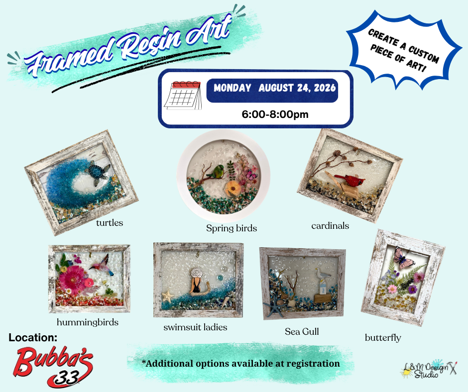 August 24-Framed Resin Art at Bubba's 33